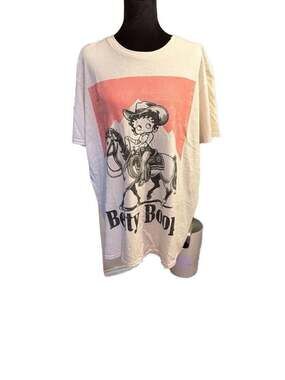 Brisco Brands Betty Boop Cowgirl Riding Horse Graphic T-Shirt